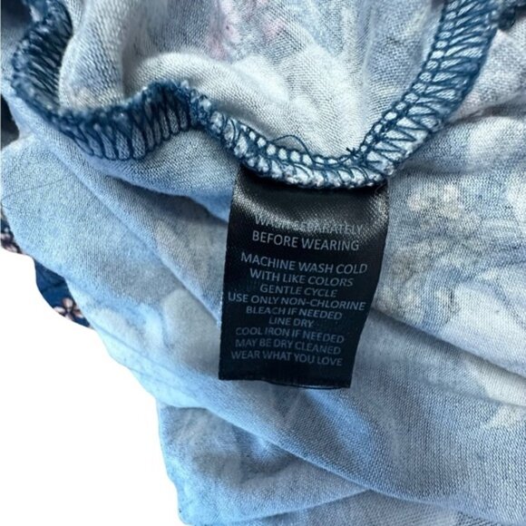 Women’s Torrid 0 Deep Teal Floral Babydoll Super Soft Button-Front Top L XL 12 - Picture 9 of 9